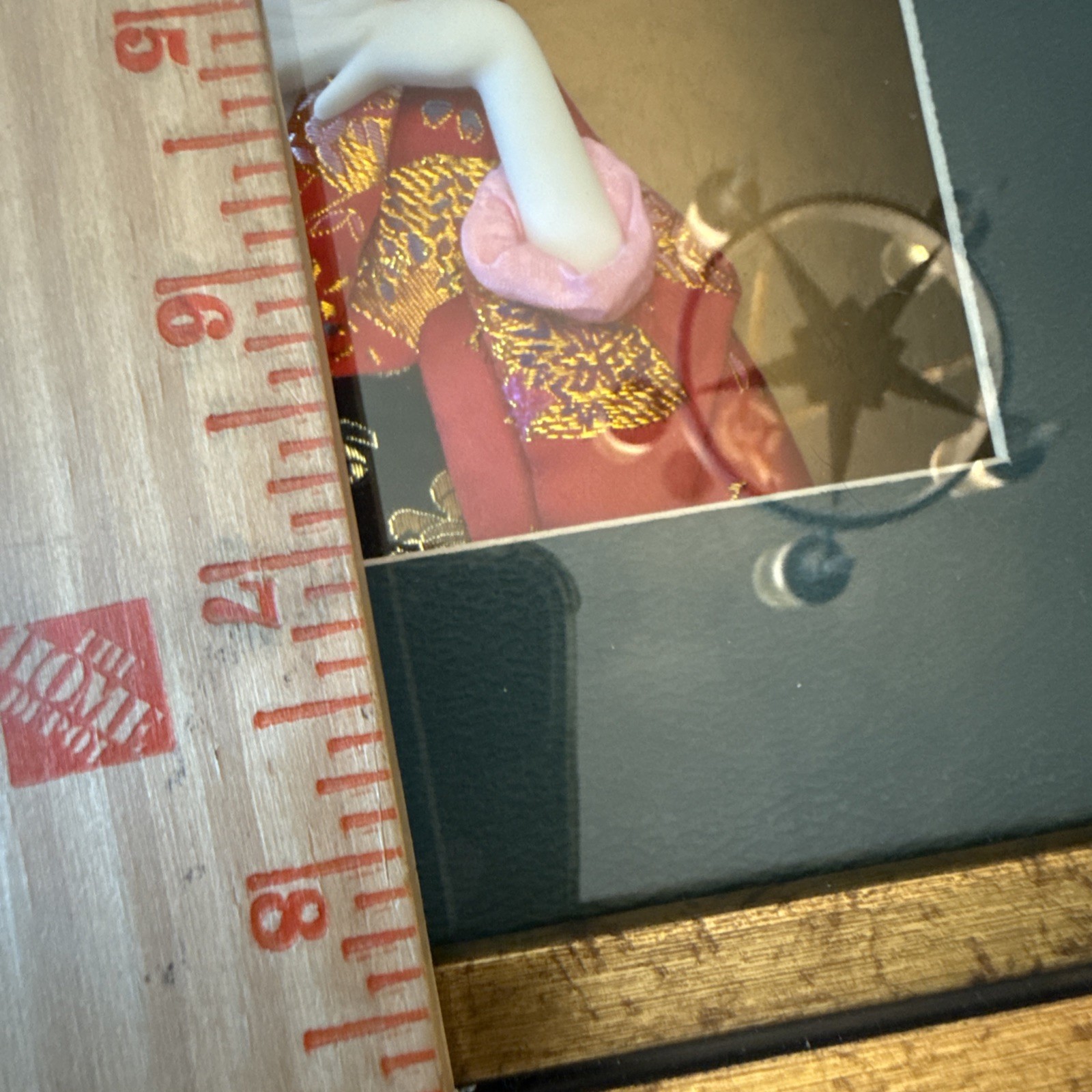 VINTAGE Japanese 3D Porcelain & Fabric Geisha Girl Framed & Matted Shadow Box