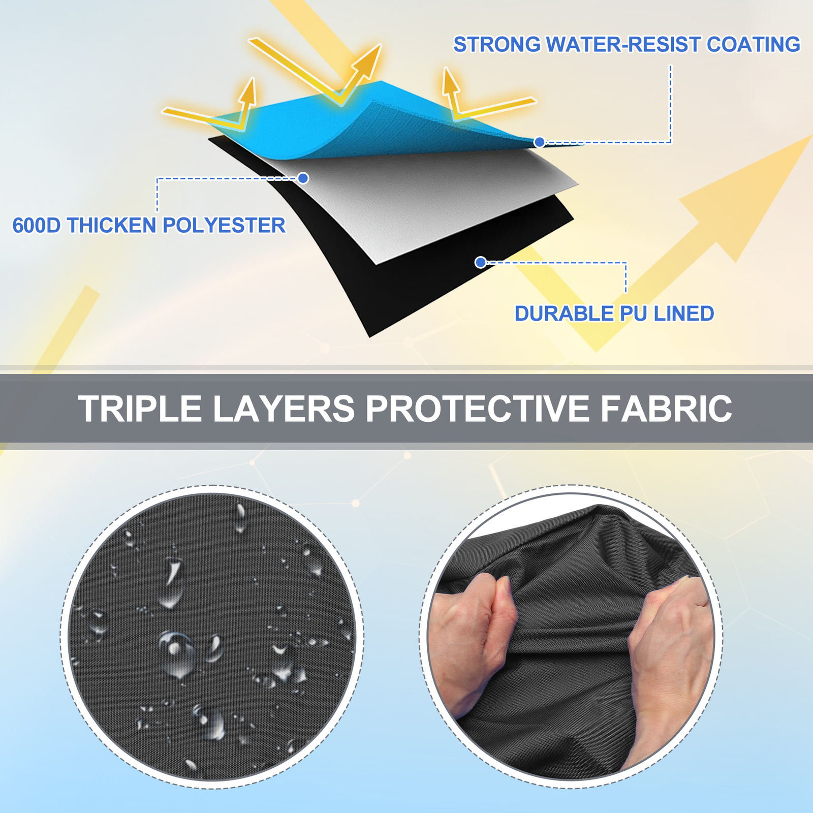 Boat Universal Bimini Top Storage Boot Cover with Light Hole 97"-103" W