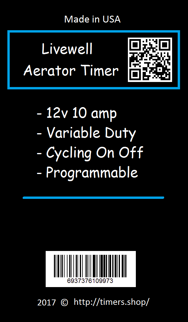 AUTOMATIC Cycling 12V Livewell Aerator Timer Switch Fish Boat Controller 10 amp