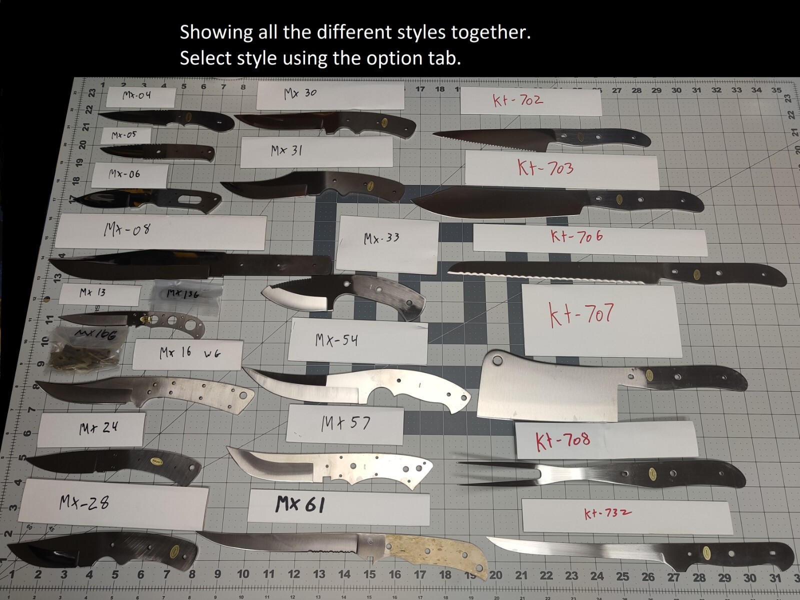 Mitsuboshi cutlery stainless knife blades Made in Japan several styles Blank