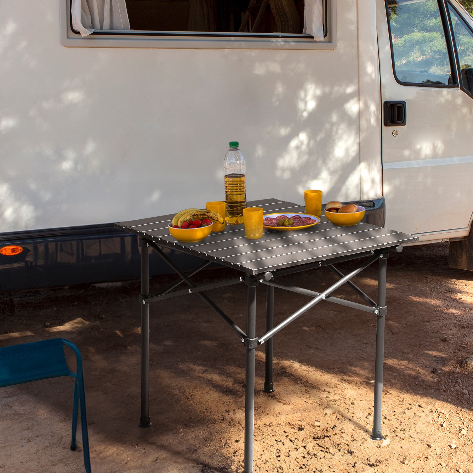 Portable Folding Camping Picnic Table Carbon Steel with Carry Bag for Outdoor