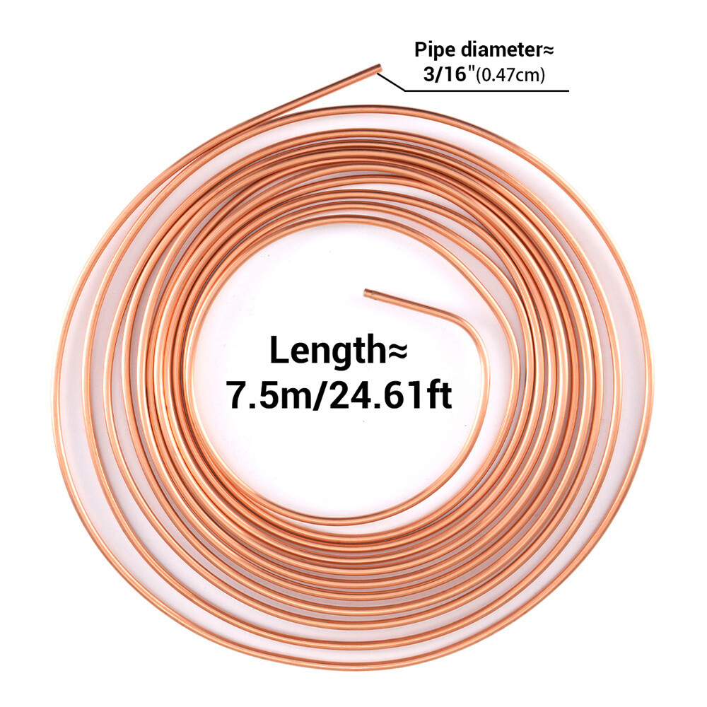 2x Copper Nickel Brake Line Tubing Kit 3/16 OD 25 FT Coil Roll All Size Fitting