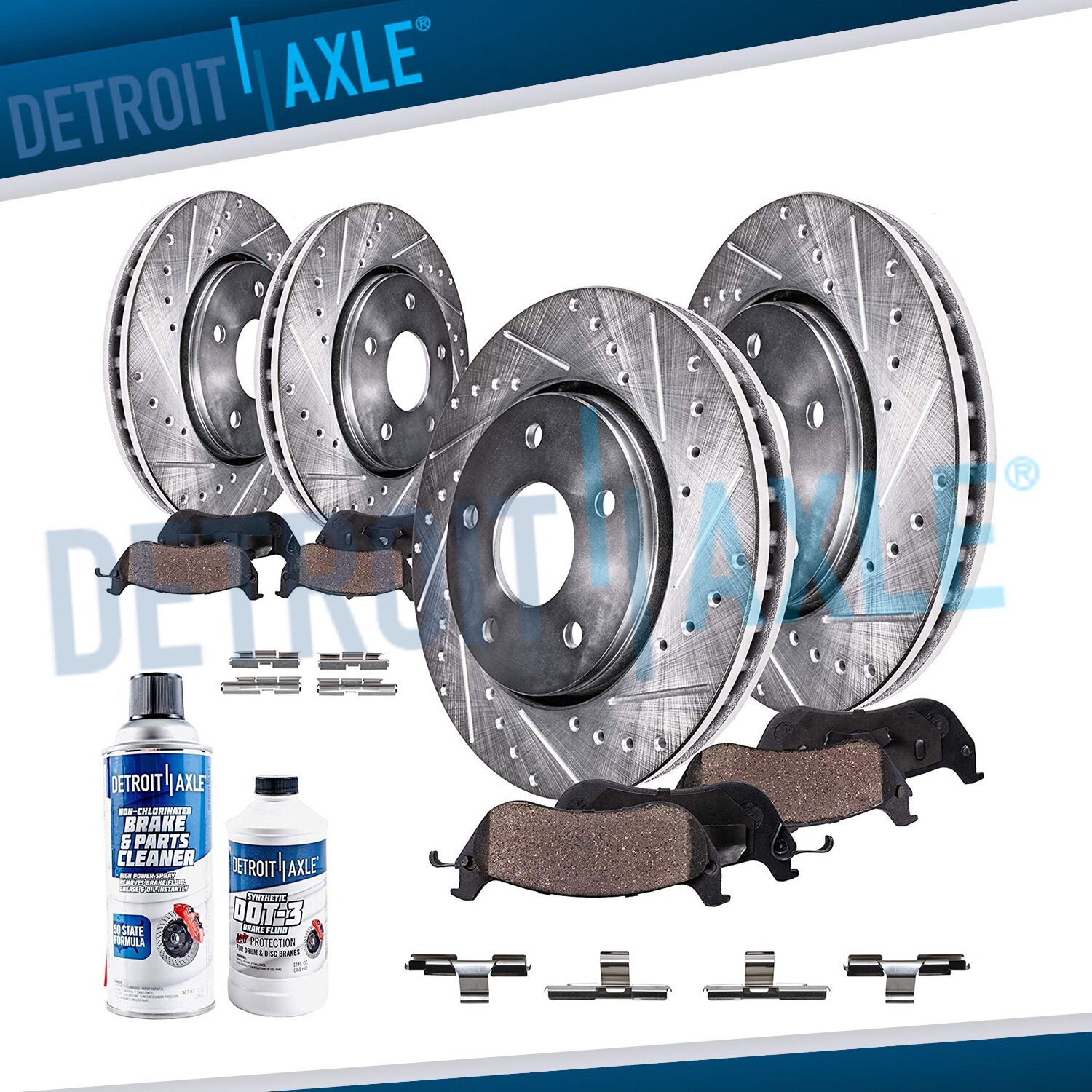 Front & Rear Drilled Rotors + Ceramic Brake Pads for Dodge RAM 1500 Durango