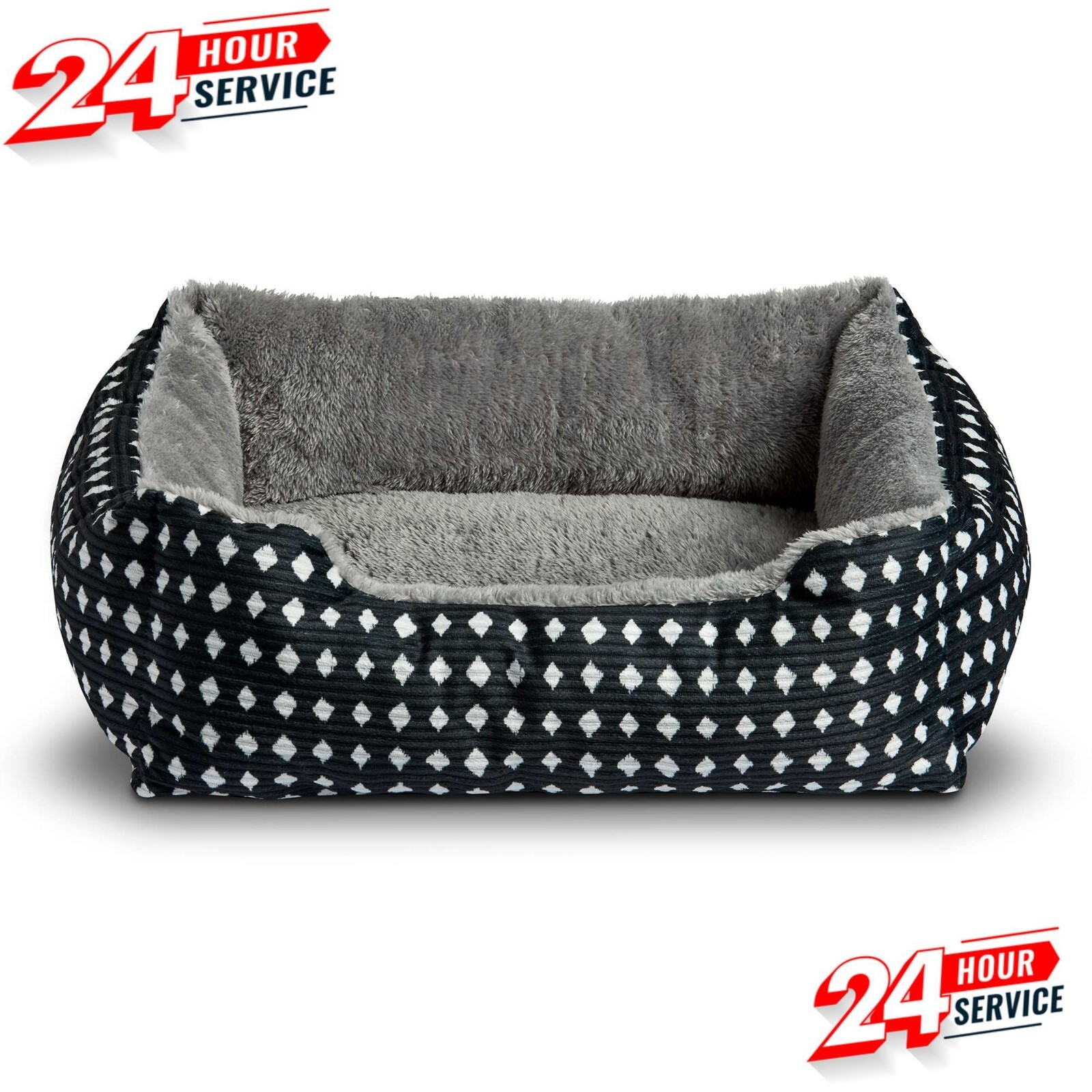 Cuddler Small Dog or Cat Bed, Black 19" X 15"