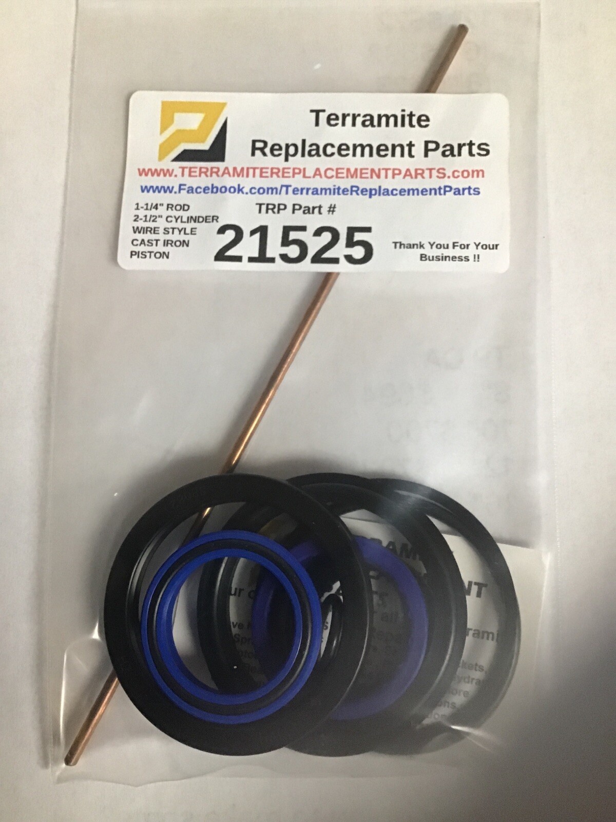21525 Seal Kit For Terramite Backhoe 2-1/2” Cylinder And 1-1/4” Rod