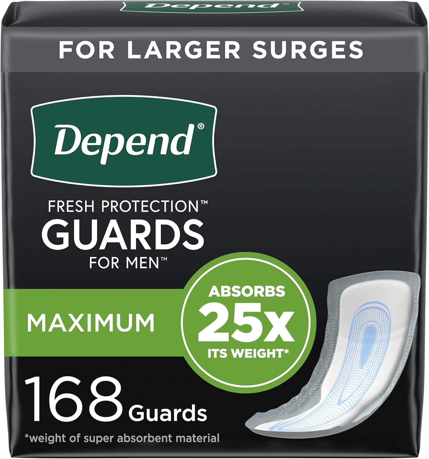 Depend Incontinence Guards/Incontinence Pads fr Men/Bladder Control Pads Maximum