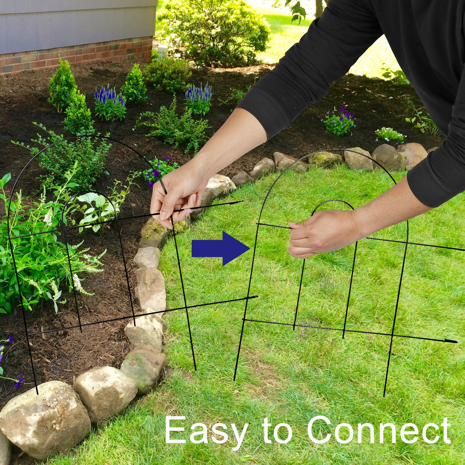 35 PCS Garden Fence 18'' Metal Border Folding Fence Pannel Animal Barrier Yard