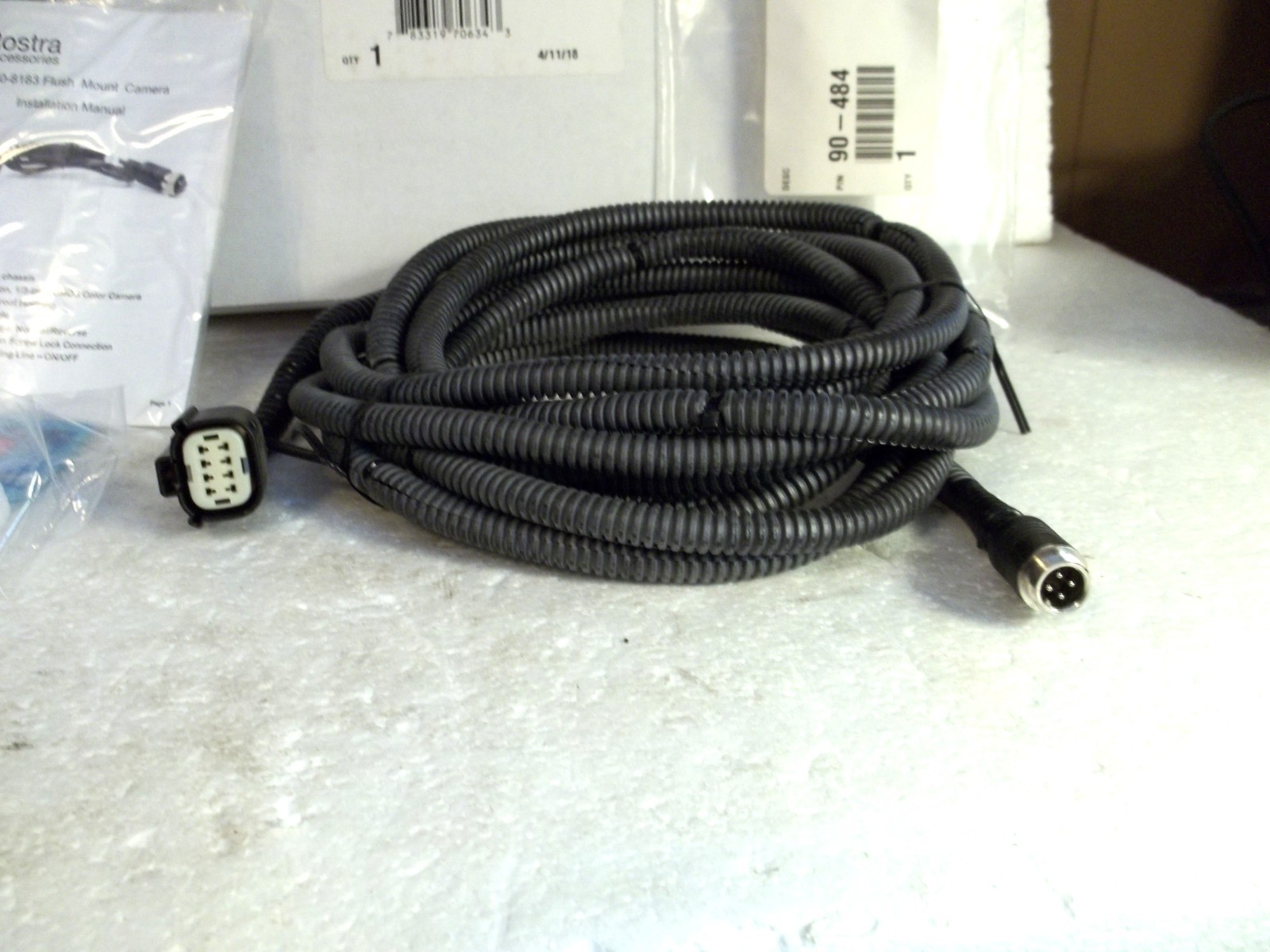 Rostra 250-8183 180 Degree/22mm Flush-Mount Camera & 20 Meter Harness 250-8641-B