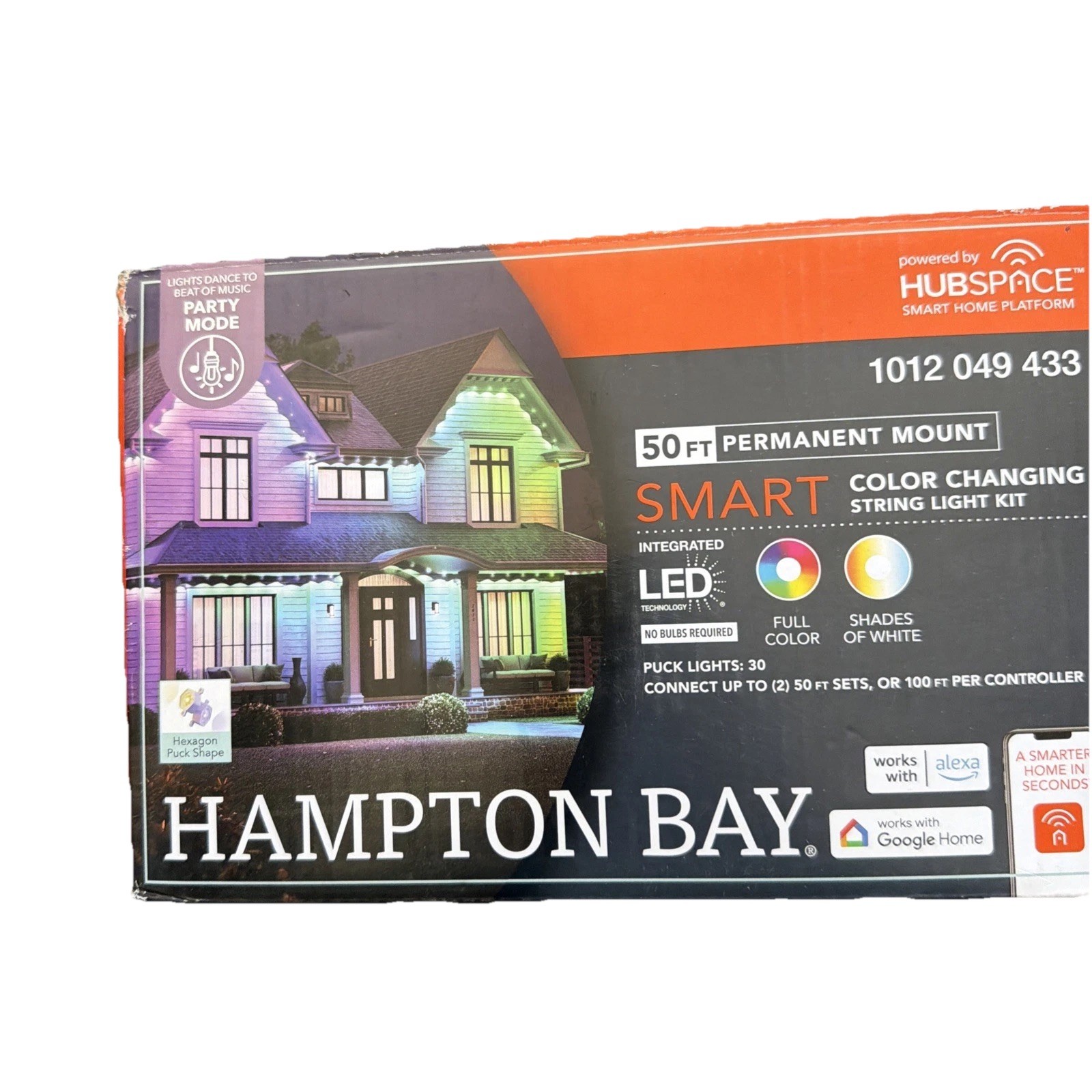 Hubspace 50Ft Permanent Mount Hampton Bay Color Changing String Light 1012049433