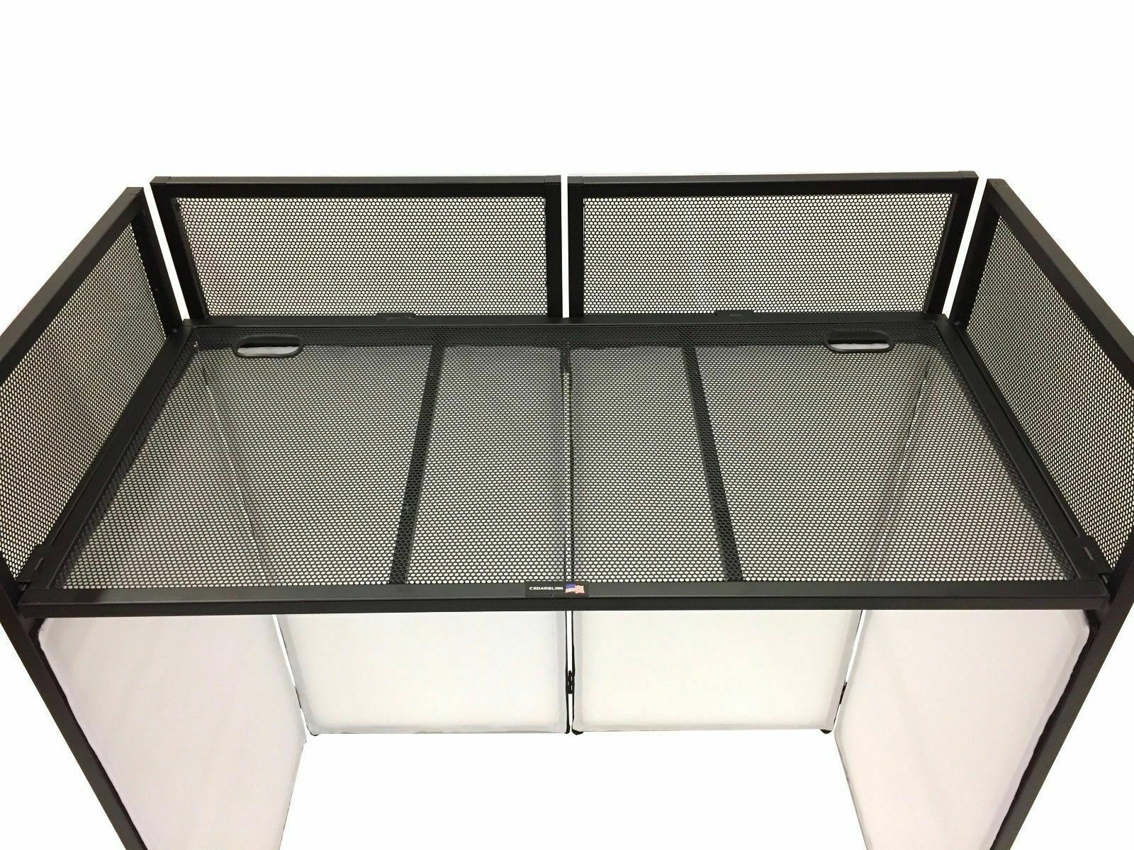 DJ Event Facade White/Black Scrim Metal Frame Booth W/Table Top+Corner Table Top