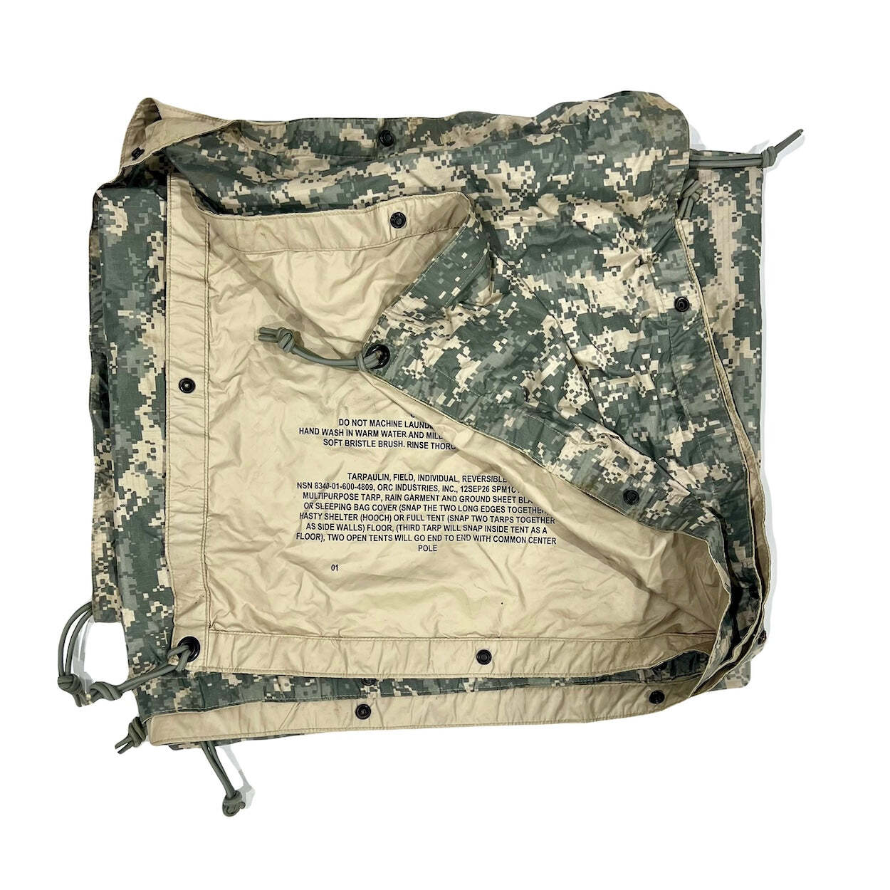 US Military GI Army Field Tarp Reversible