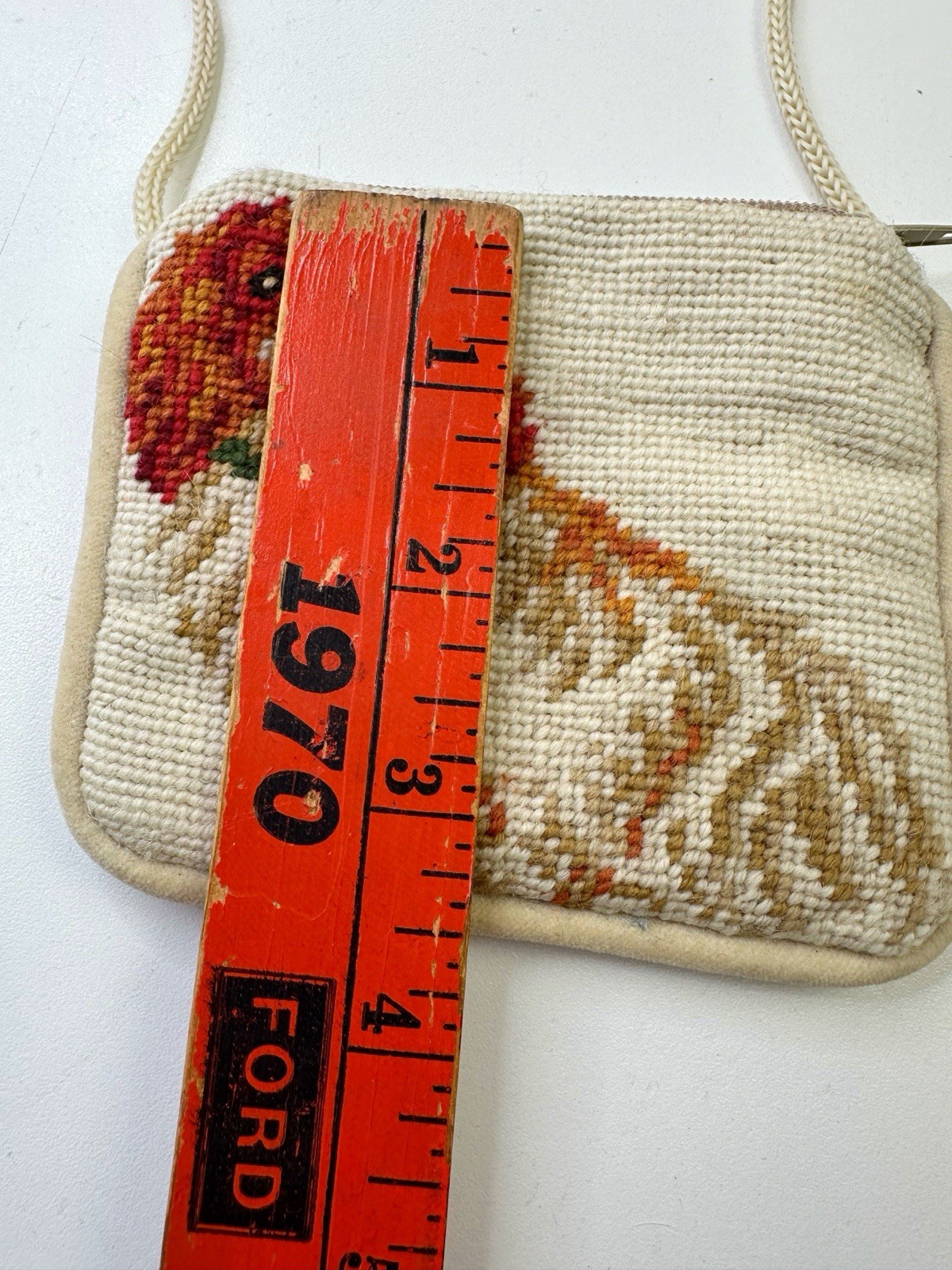 Vintage Needlepoint Cavalier King Charles Spaniel Crossbody Bag Purse