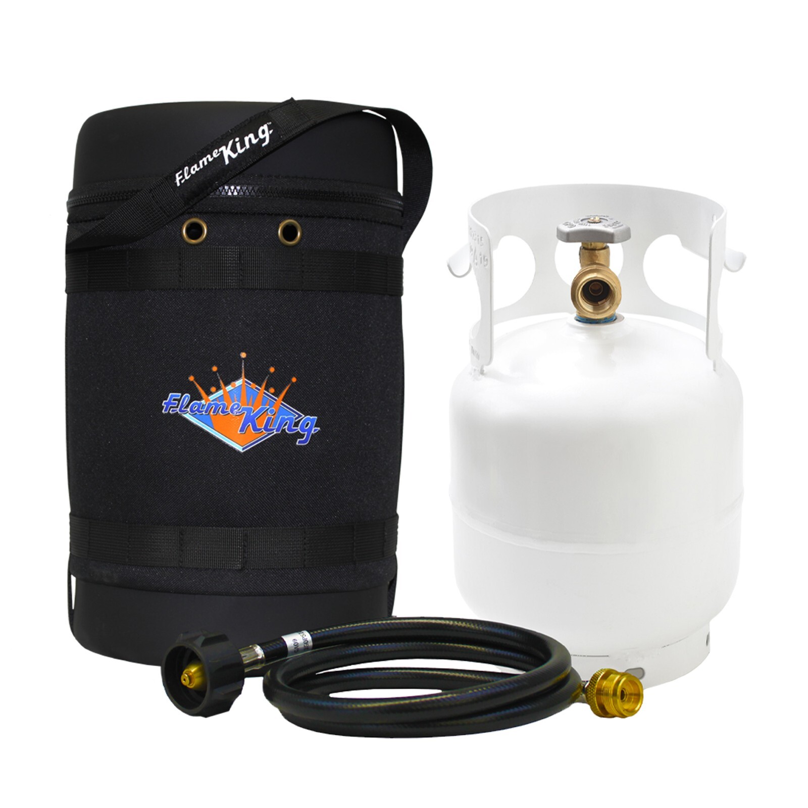 Insulated Protective Carry Case, 5LB Propane Tank and Adapter Hose for Outdoors