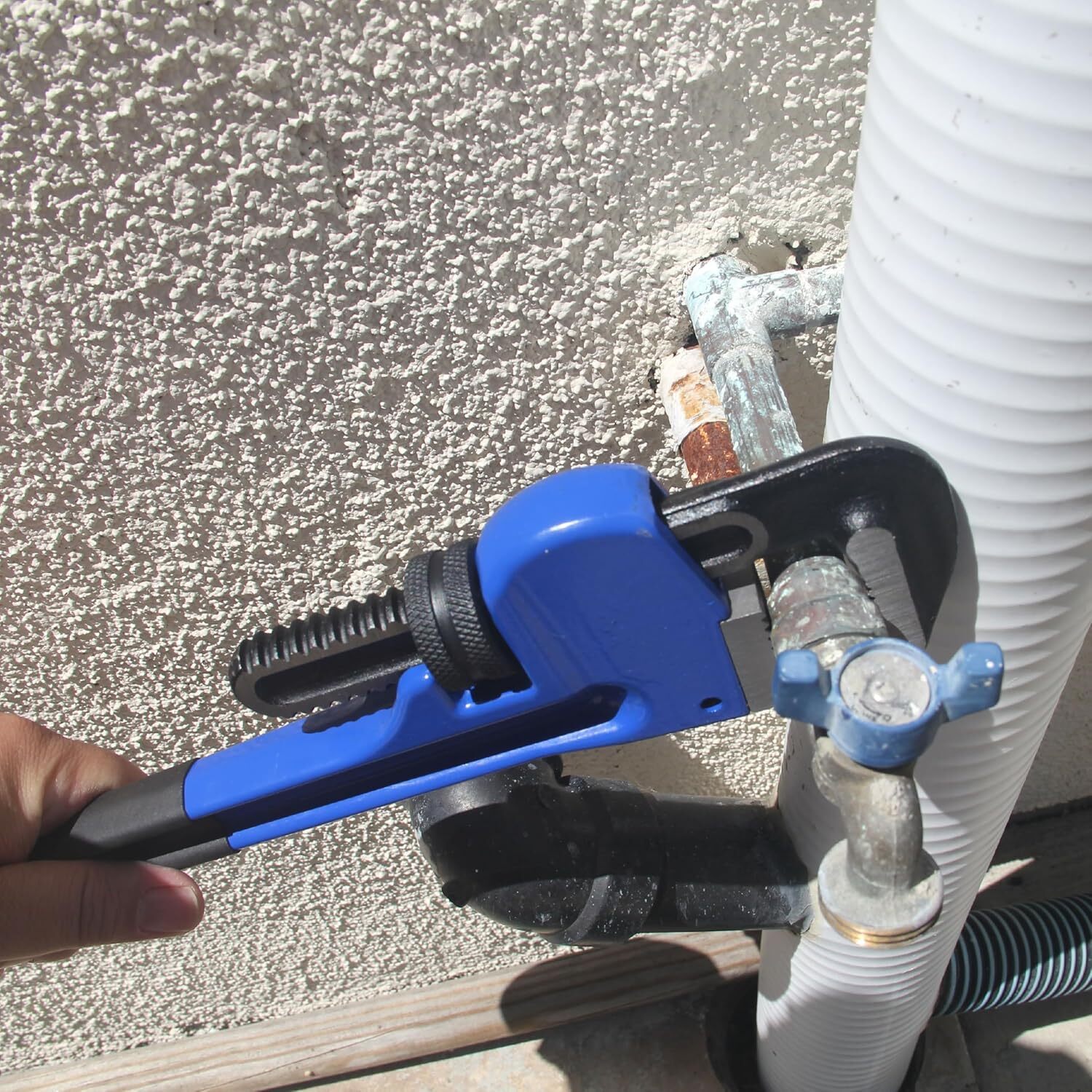 HFS(R) 4 Pack Heavy Duty Pipe Wrench Set, Adjustable 8" 10" 12" 14" Soft Grip