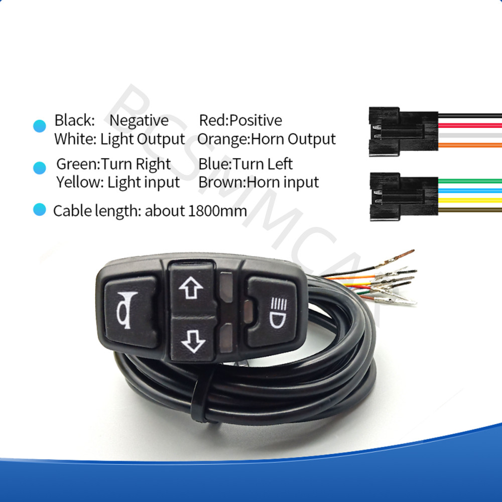 Motorcycle Switch For Handlebar Turn Signal Light Horn ON/OFF Button Waterproof