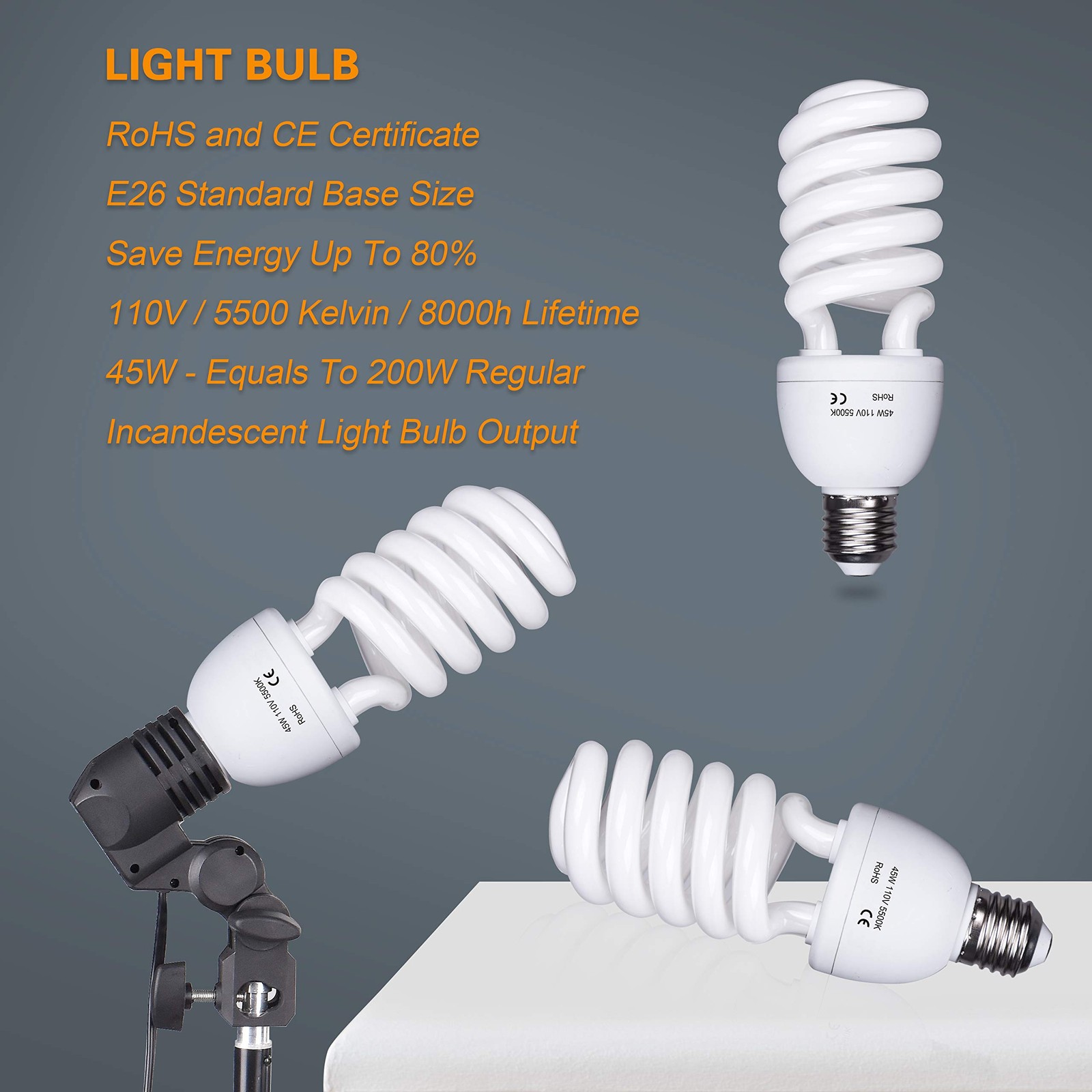 Umbrella Photography Lighting Kit, 200/700W Bulbs, Soft Light Continuous Phot...