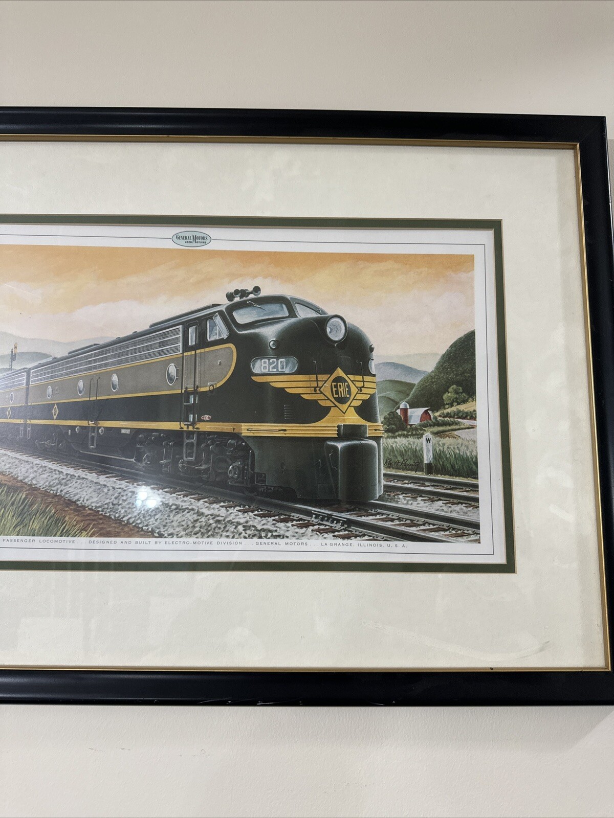 Lithograph Of The General Motors Train 'The Erie Limited' Vintage