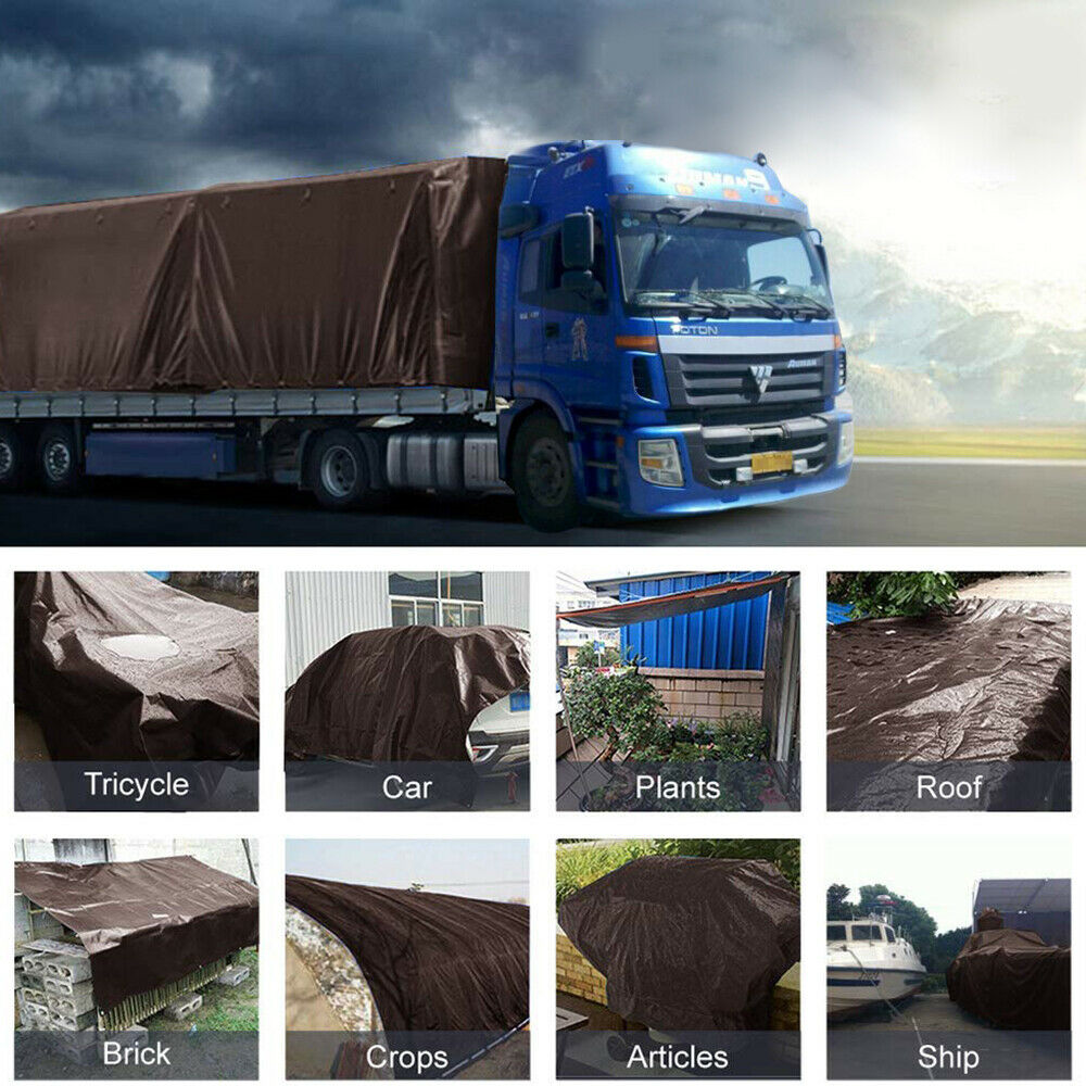 Tarp Cover Tarpaulin Heavy Duty Waterproof Canopy Tent Boat Awning RV Pool Cover