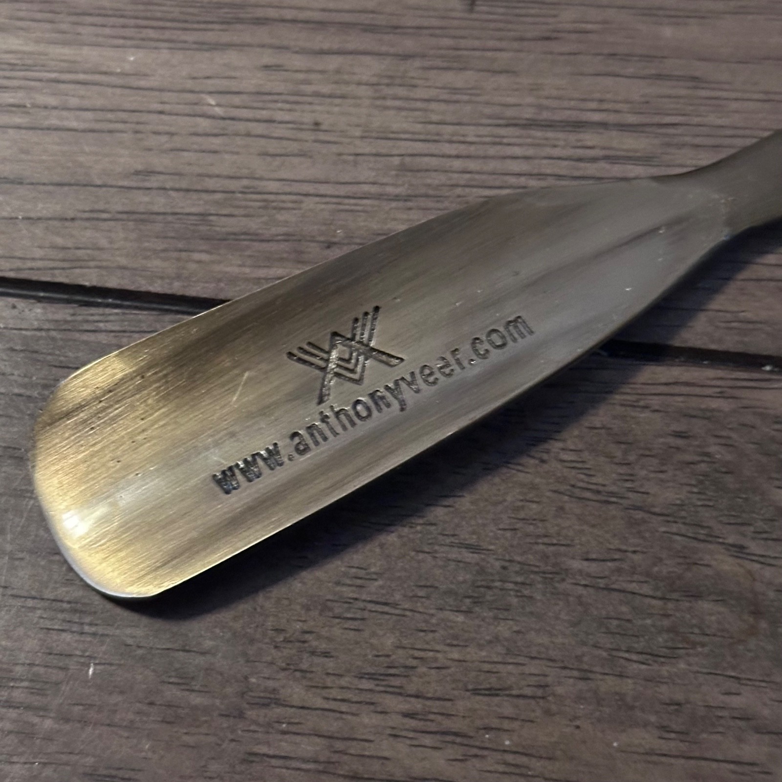 NEW IN BAG Anthony Veer Gold Tone Brass Metal Shoe Horn 6.5"