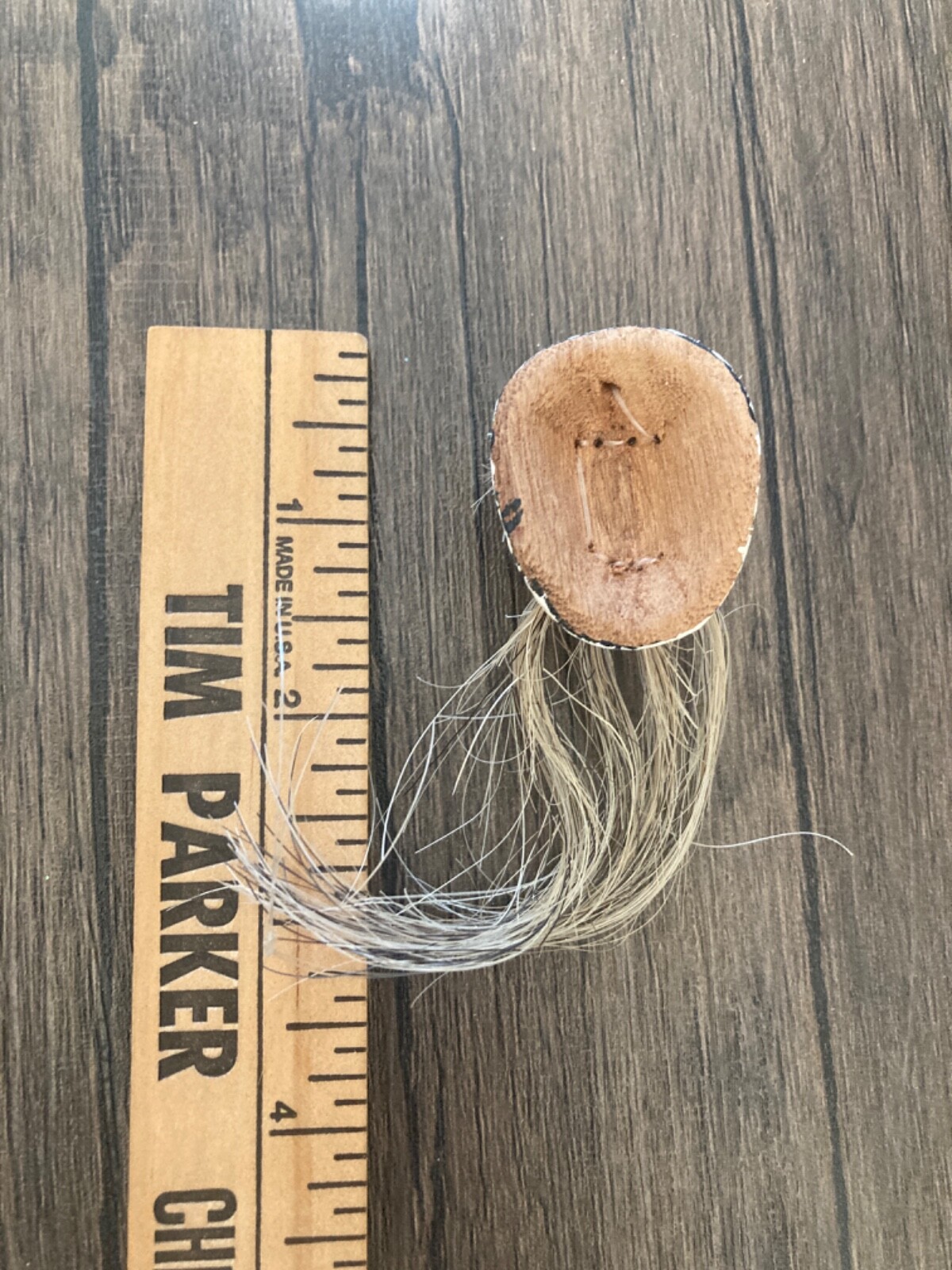 Vintage Miniature Yaqui Indian Pascola Dance Mask with Horsehair 1 1/2"