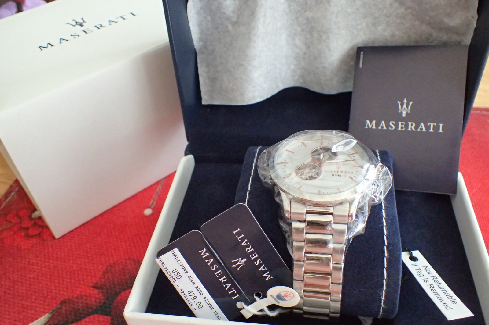 Maserati R8823125001 Men's Tradizione White Dial Automatic Watch unique box/tag