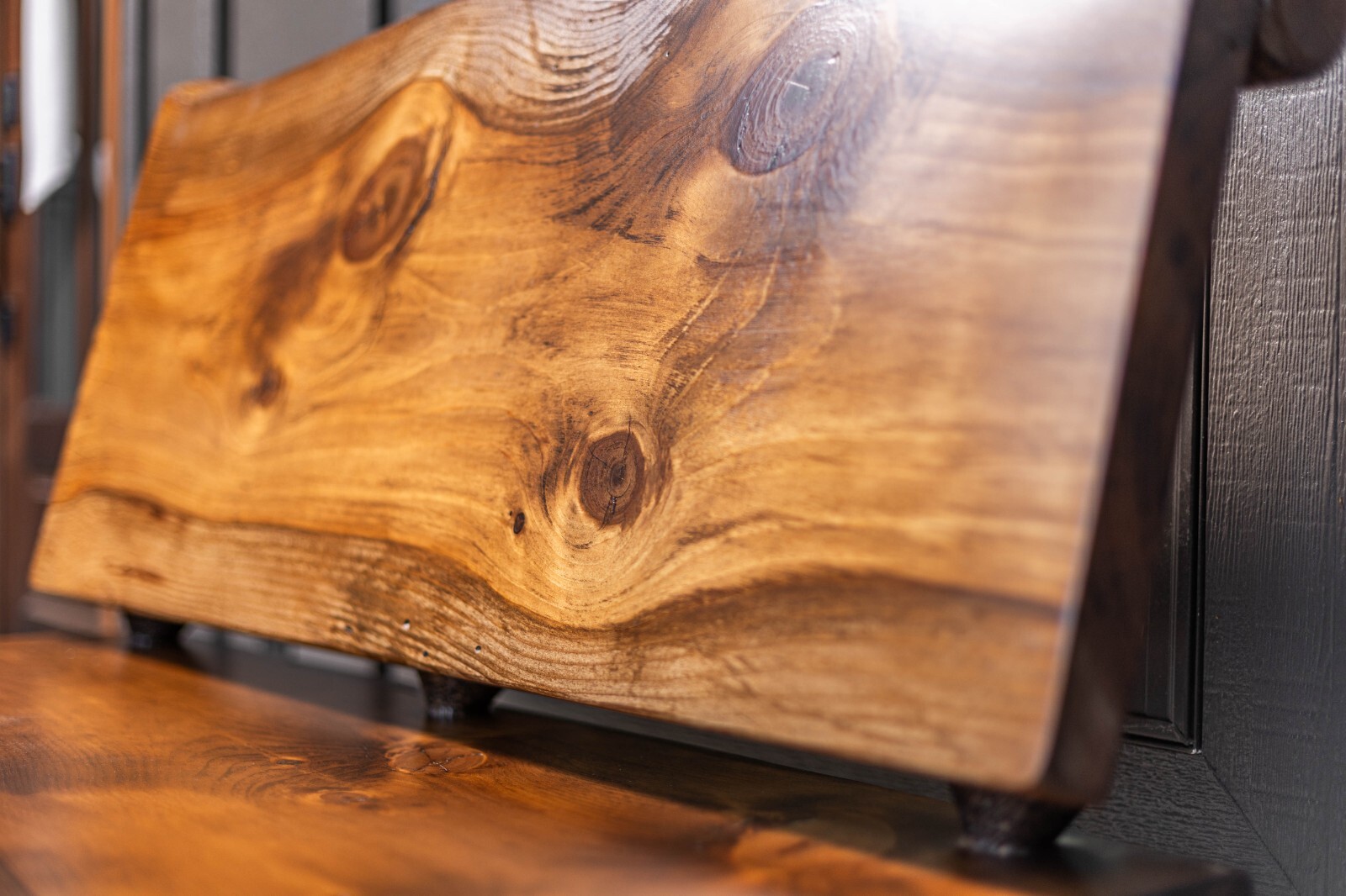 Southern Rustic Logwerks Log Bench with Back Rest Live Edge Pine