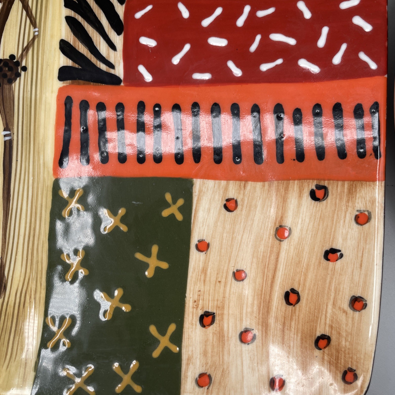 Hand Painted ELSONA Daphne African Art Plate /Dish Set