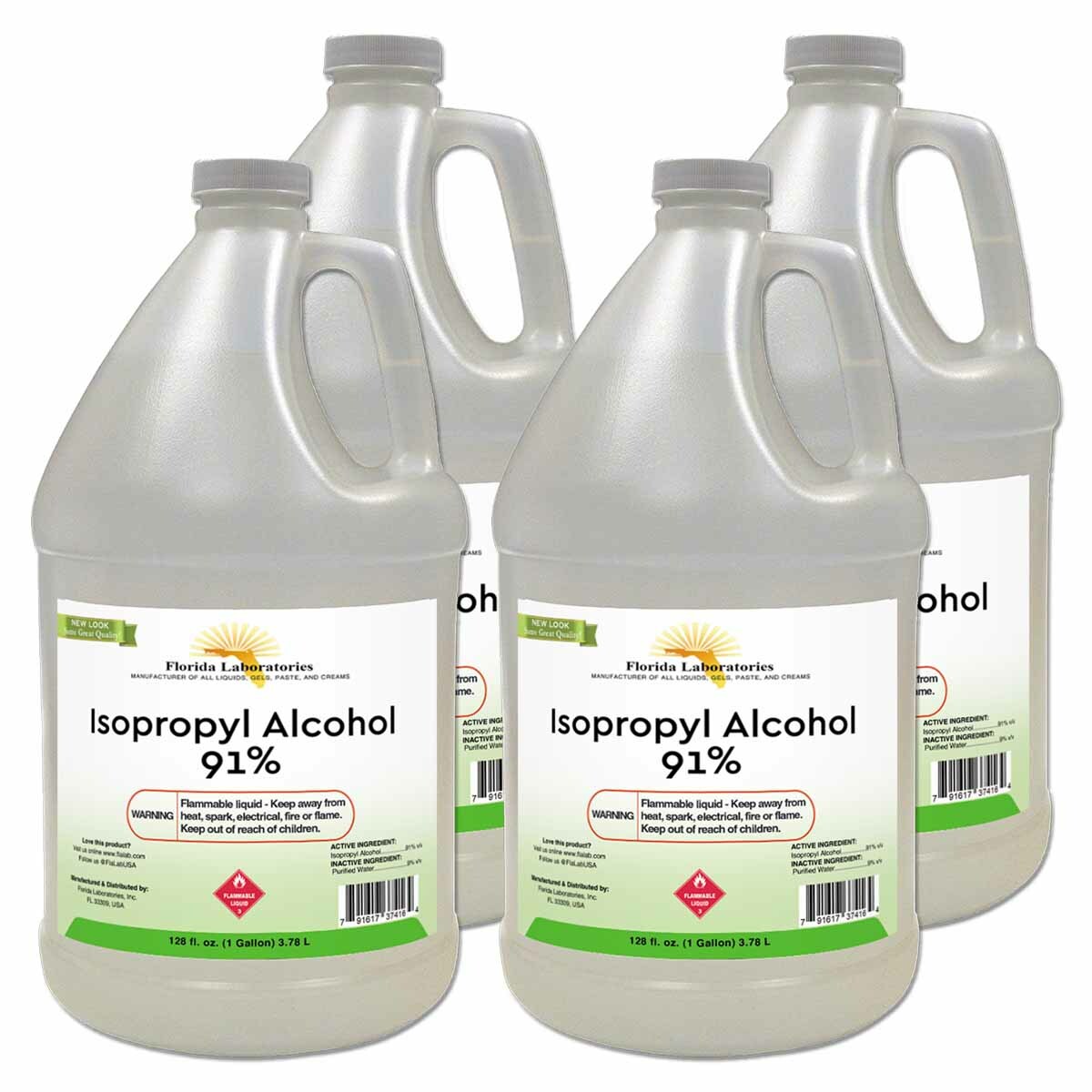 ISOPROPYL ALCOHOL 91% Rubbing Alcohol - 4 Gallons - Free Shipping - USA Made