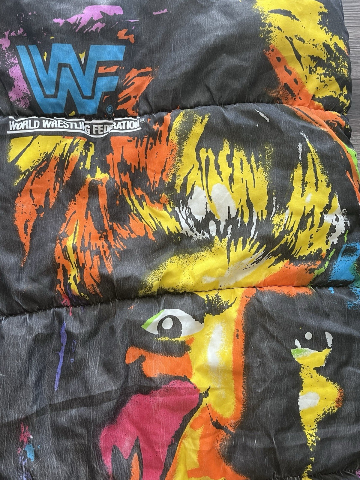 VTG 90s World Wrestling Federation WWF Ultimate Warrior Sleeping Bag RARE 30x57