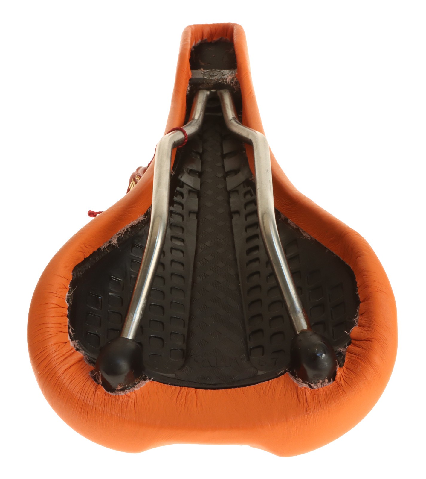 Selle Italia Flite Saddle Titanium Rails Orange Leather 1990 NIB NOS NEW