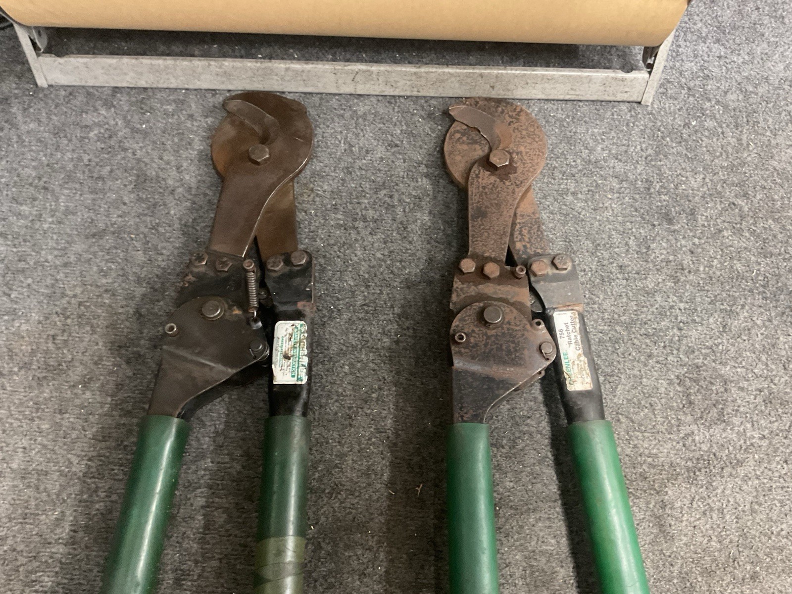 Lot of 2 Greenlee 756 Ratchet Cable Cutters