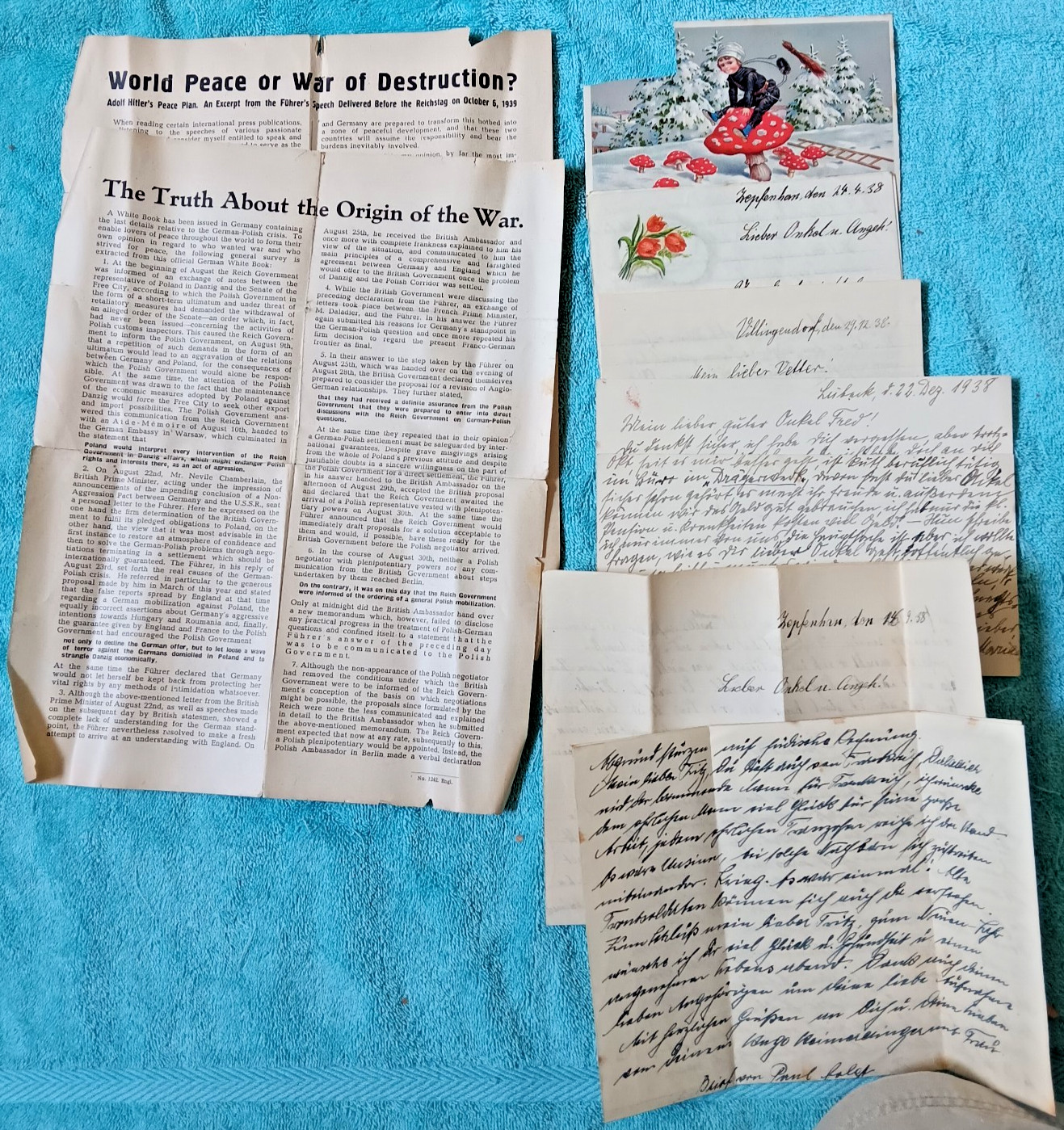 1910 to 1930's letter's from and to Nazi supporter stock #799