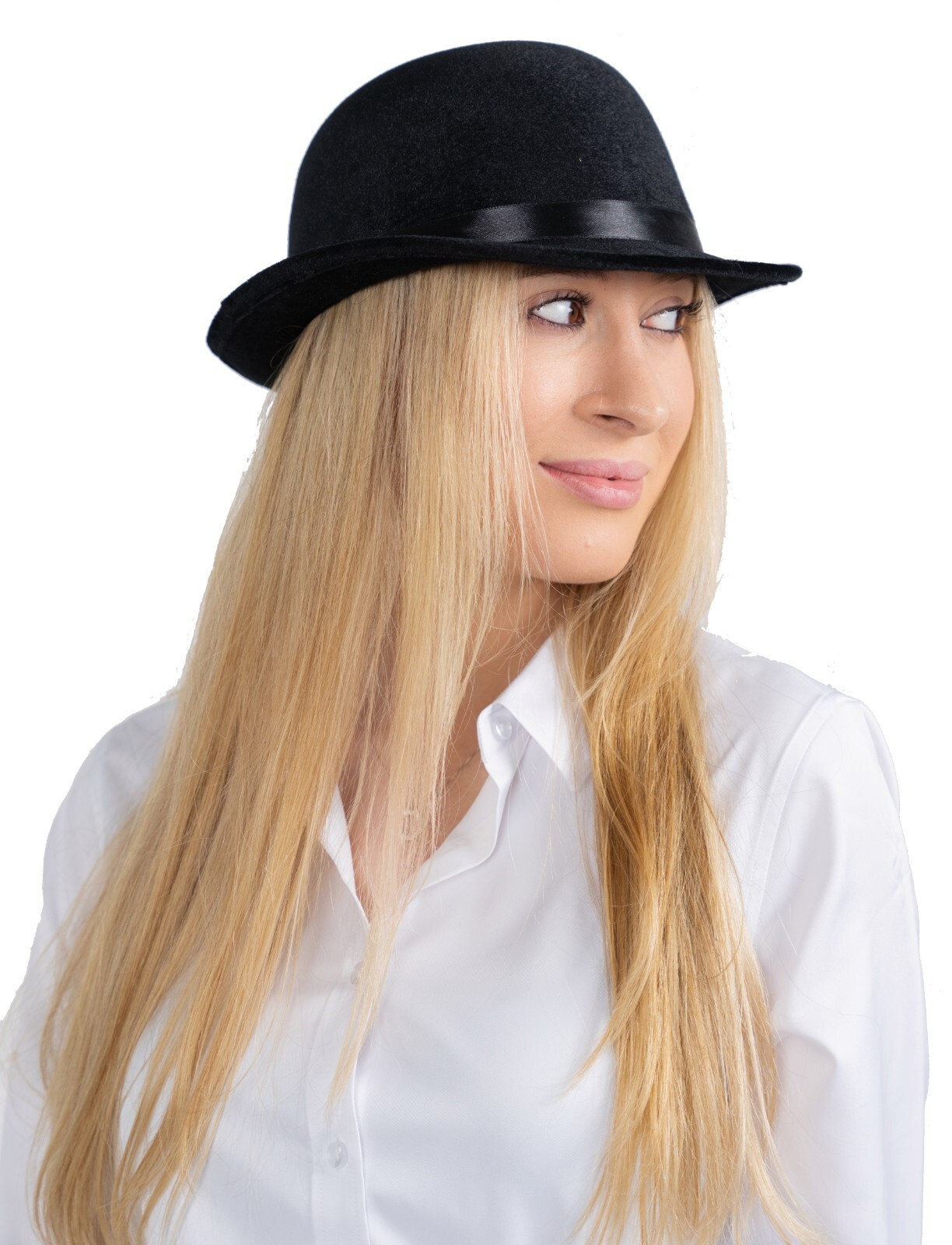 Dress-Up-America Derby Hat - Derby Bowler Hat for Men - Black Bowler Hat Costume