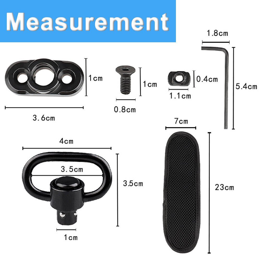 Tactical 2 Point Sling QD Swivel Rifle Adjustable Gun Sling Strap w/ MLOK Swivel