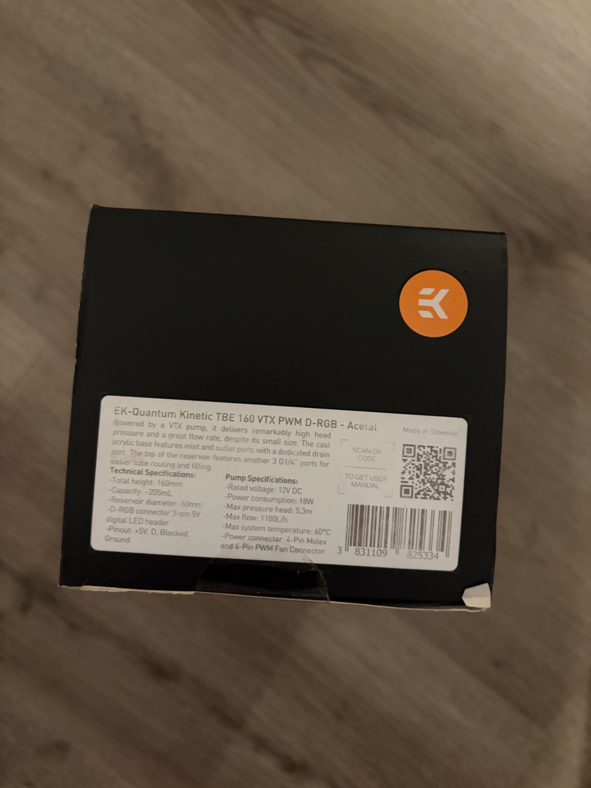 EK-Quantum Kinetic TBE 160 VTX PWM D-RGB - Acetal 3831109825334 Pump Reservoir