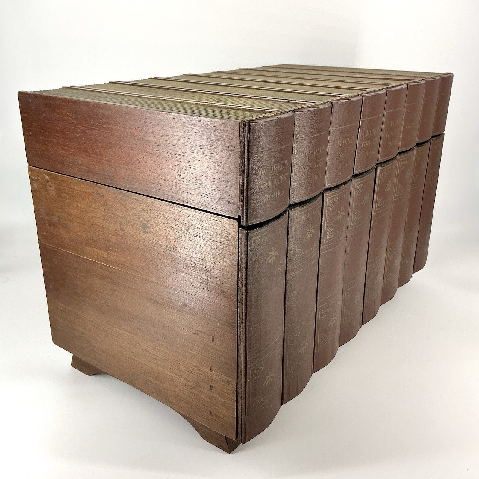 Vintage Midcentury Karoff Mini Bar Faux Books Liquor Cabinet MCM 1950s