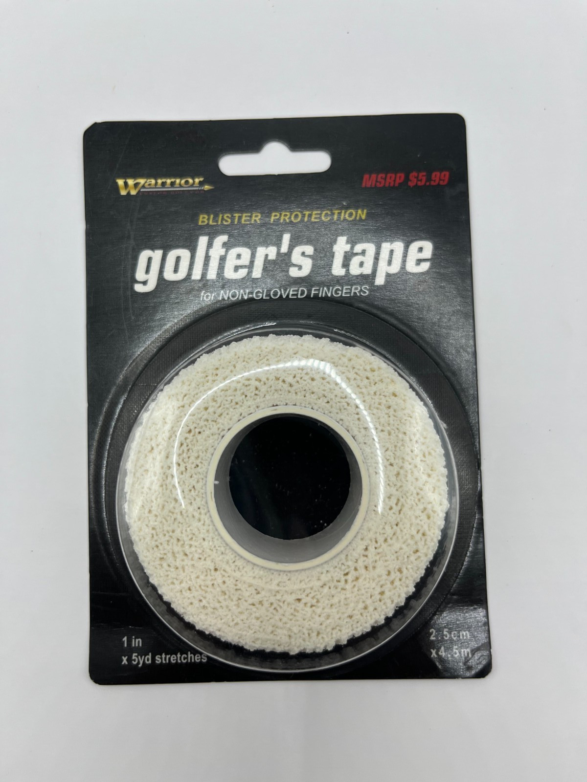 Warrior Golfer’s Tape 1” x 5 yd Golf Finger Protection New Sealed Non-Gloved