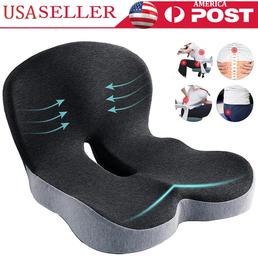 Memory Foam Seat Cushion Lumbar Support Ergonomic Back Support for Office Car