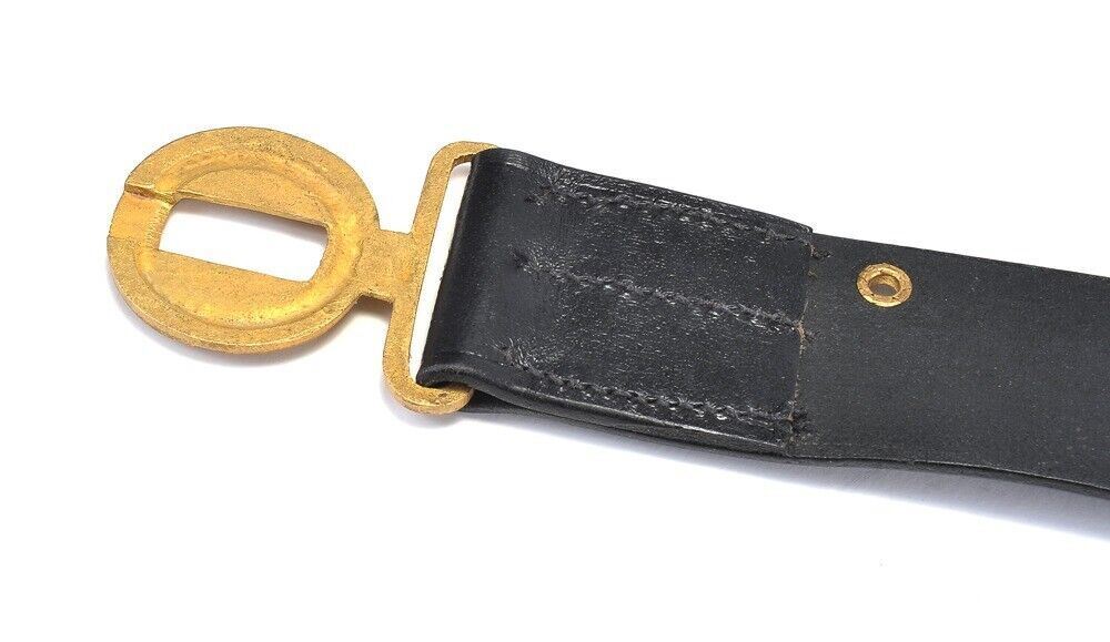 US Officers Black Leather Belt with Oak Leaves Military New