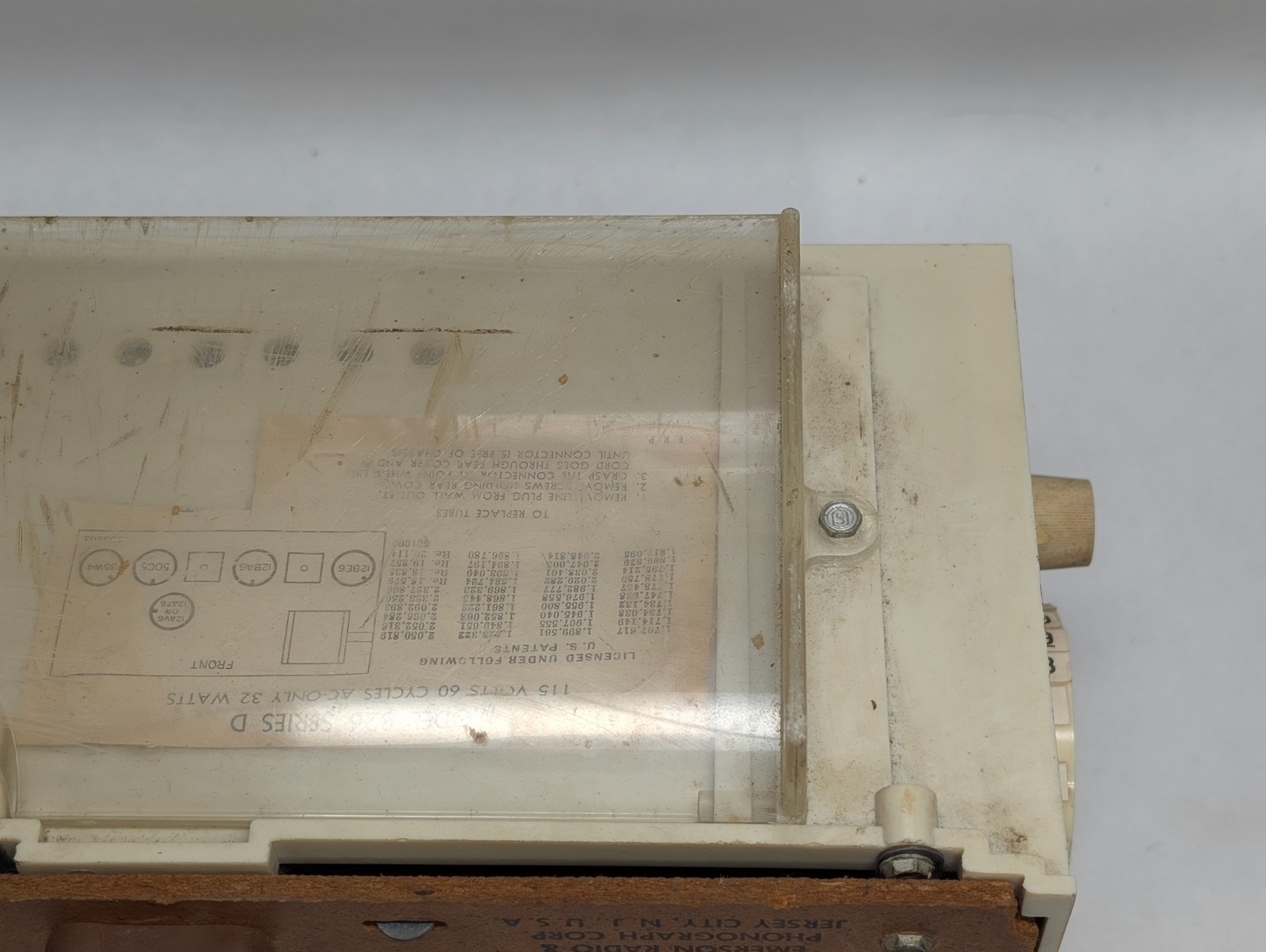 Vintage Emerson Clock Tube Radio Model 826 Series D Telechron Alarm Movement