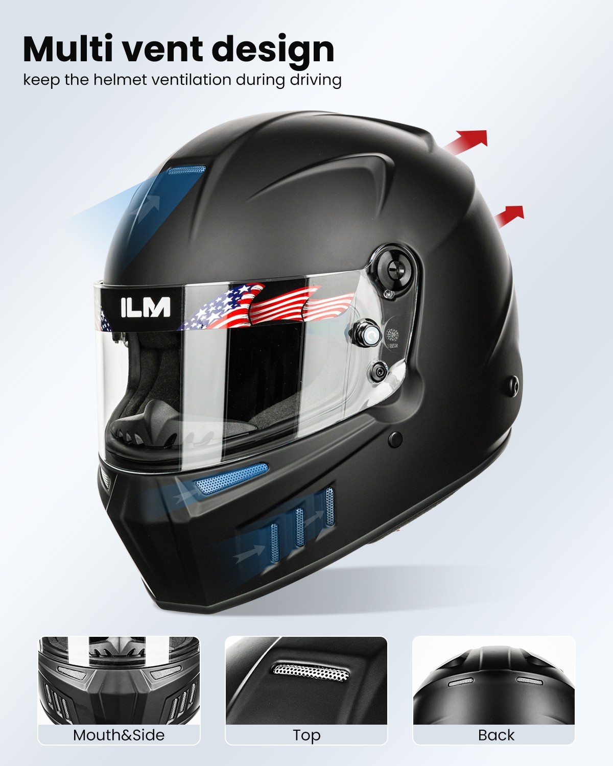 ILM Refurbished Snell SA2020 Full Face Racing Helmet Lightweight Fiberglass 890