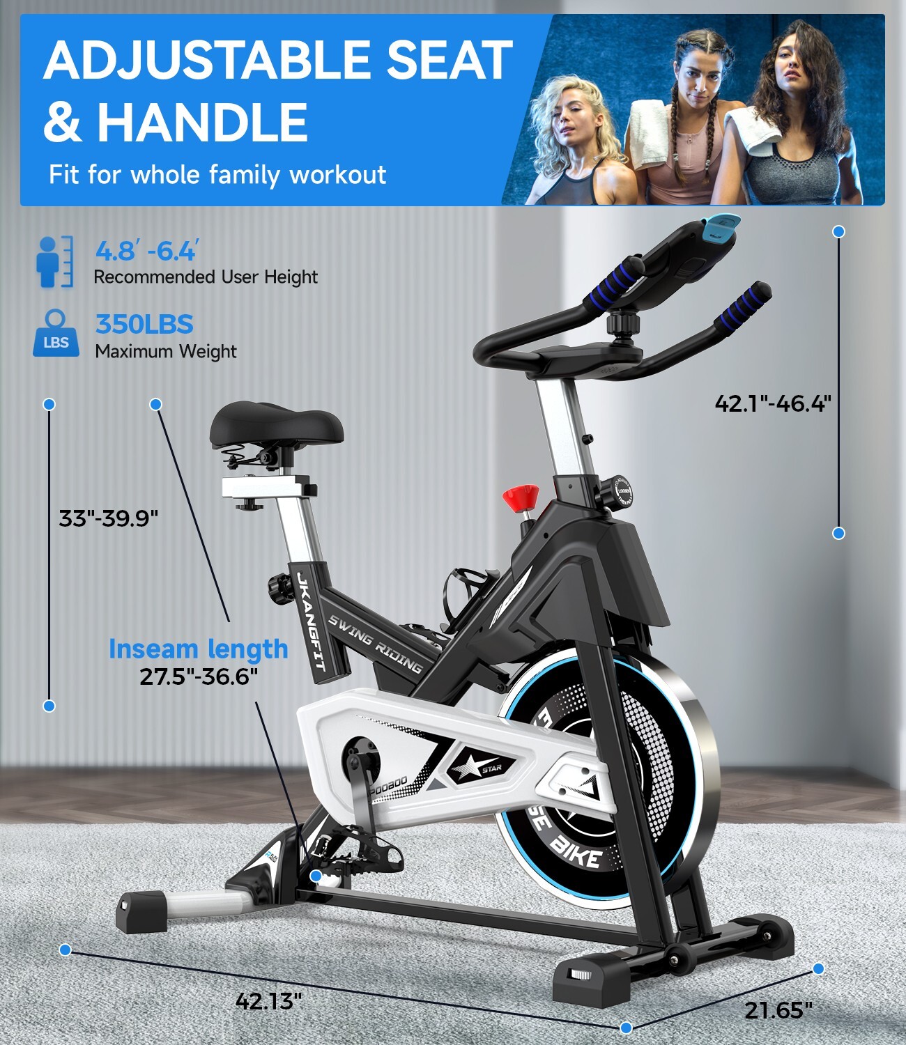 Indoor Pro Exercise Bike Stationary Bike Bicycle Cycling Home Cardio Gym Workout