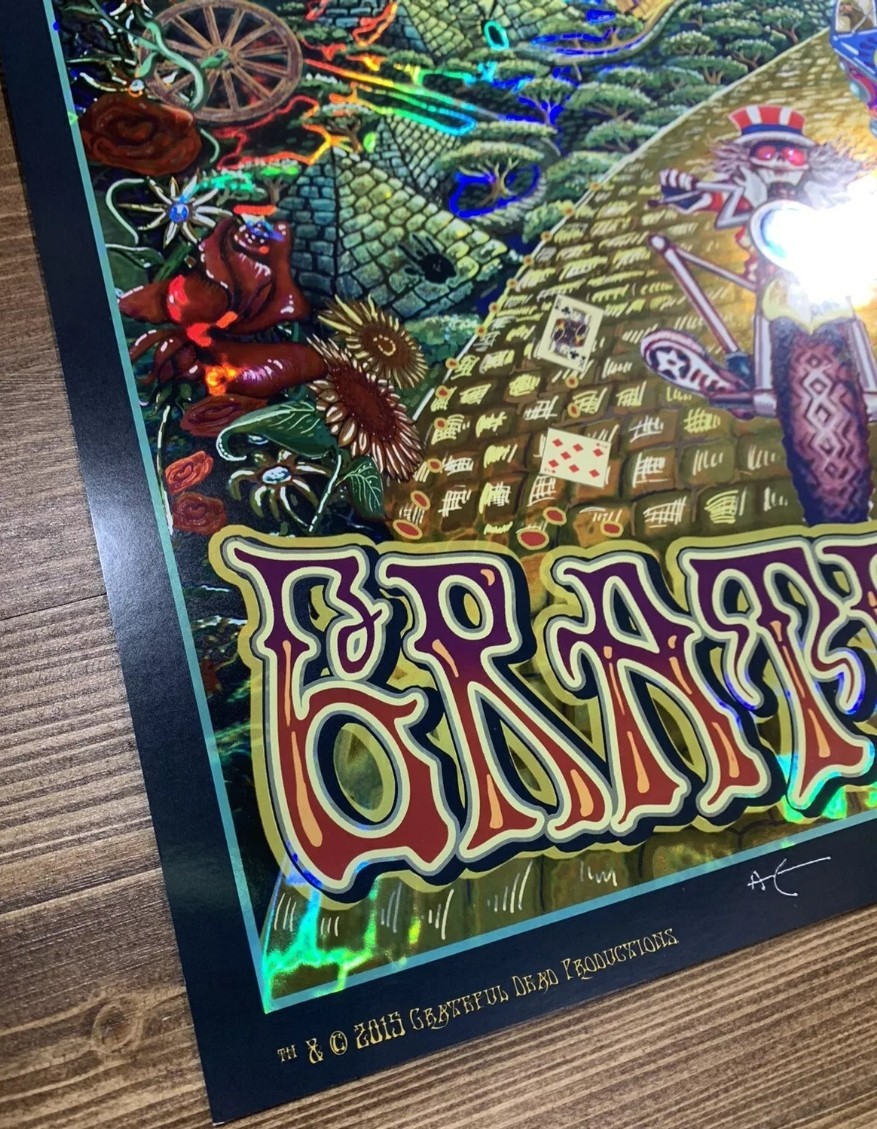 Grateful Dead Poster Mike DuBois Fare Thee Well Foil Hologram Art Golden Road 50