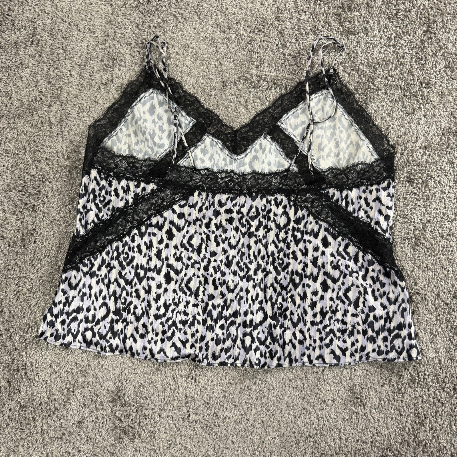 Victoria’s Secret Y2K Babydoll Cami Womens Large Leopard Print Lace Coquette