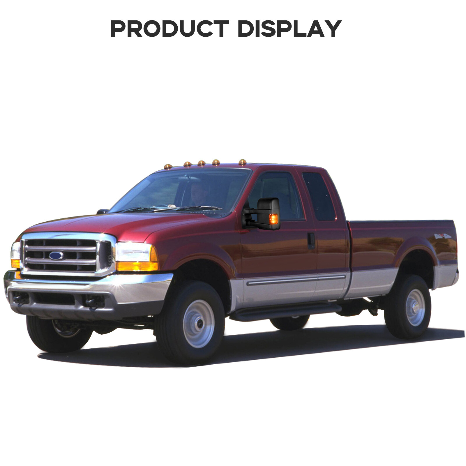 Tow Mirrors Power Heated SMOKE Turn Signal Light For 99-07 Ford F250 Super Duty