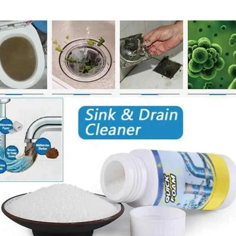 3x Fast Drain Remover Hot Sink Pipe Dredge Bomb Toilet Quick Foaming Cleaner