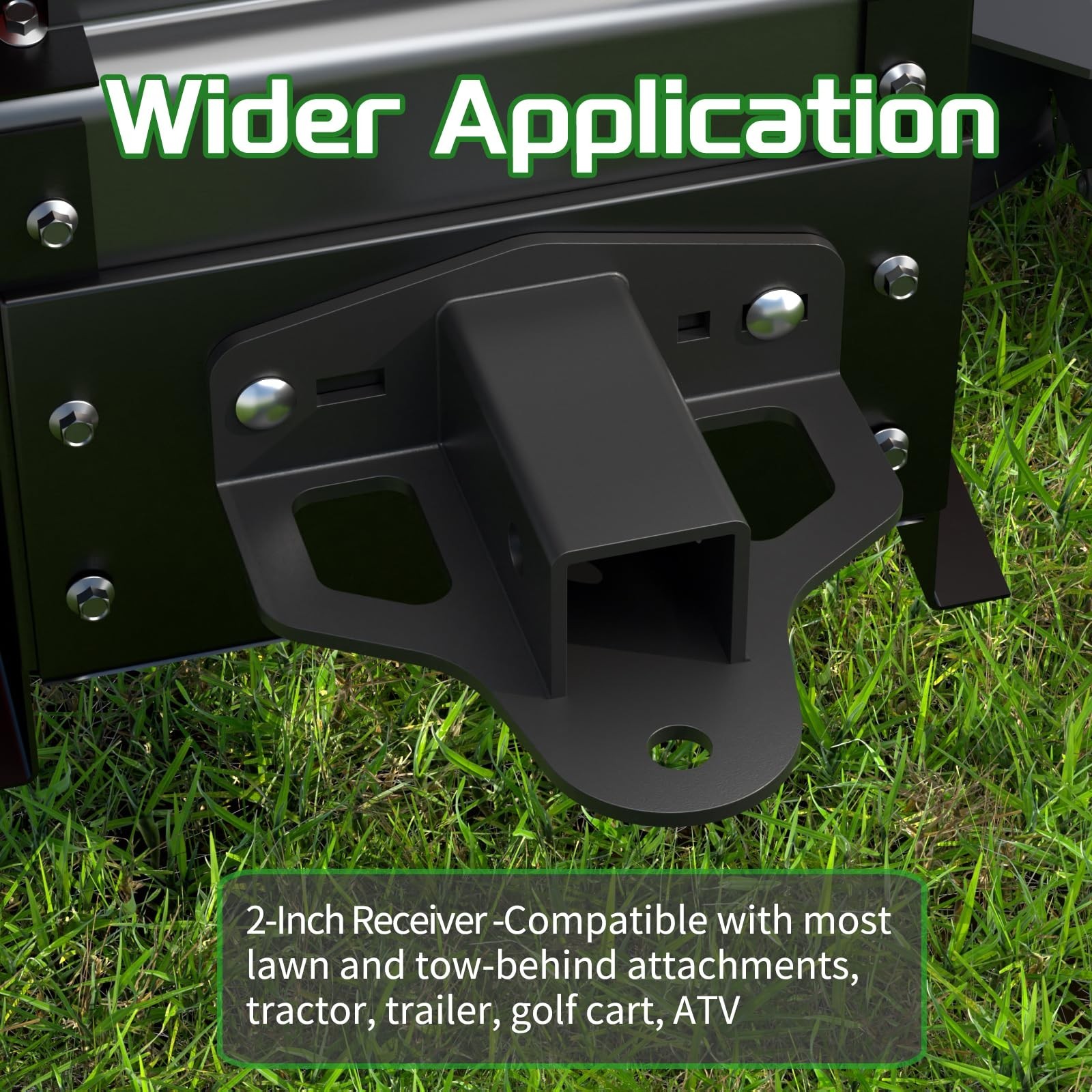 Zero Turn Lawn Mower Hitch with 2" Receiver，6mm Thicker Heavy Duty Steel