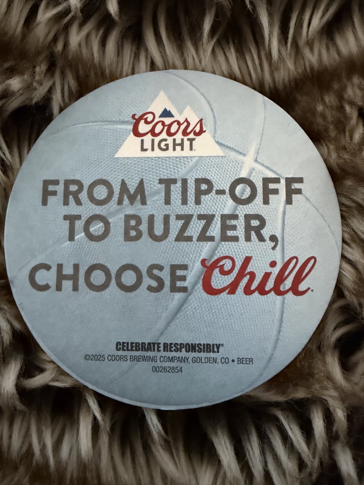 MARCH MADNESS COORS LIGHT BEER COASTER MINT COLORADO ROCKIES BASKETBALL