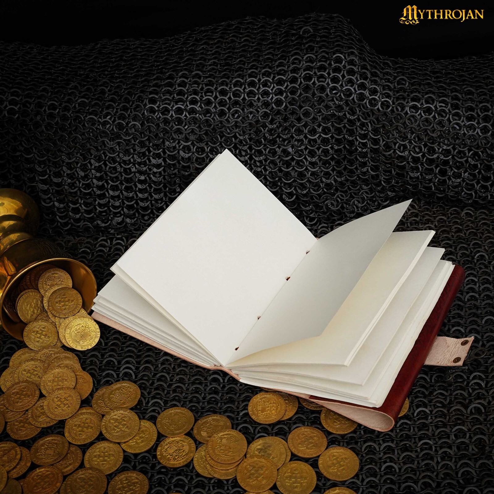 Medieval Leather Journal with Lockable Closure Diary Paper Notebook Book Brown