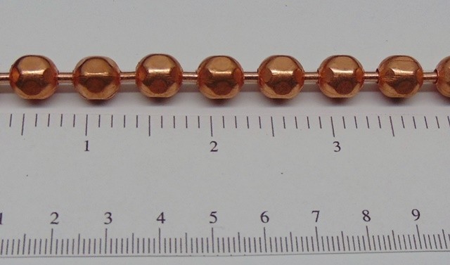 Statement Size COPPER BALL CHAIN Necklaces 9.5mm Round + Faceted Bead ~ XL